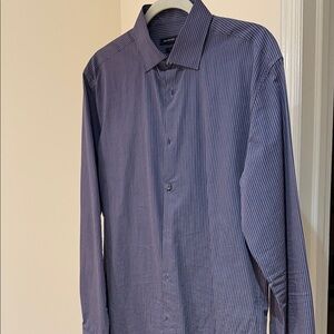 John Varvatos Navy Pinstripe Dress Shirt